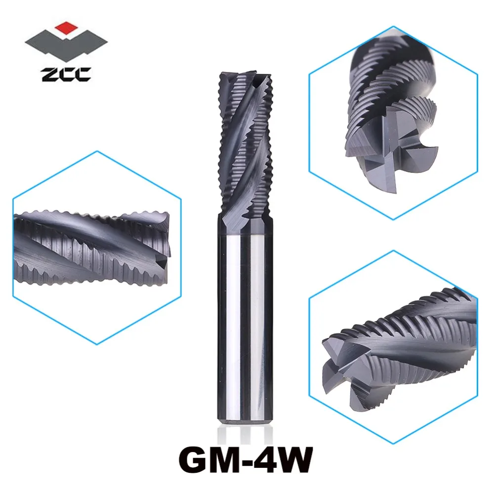 1PC ZCC.CT GM 4W series tungsten carbide 4 flute end mills for side