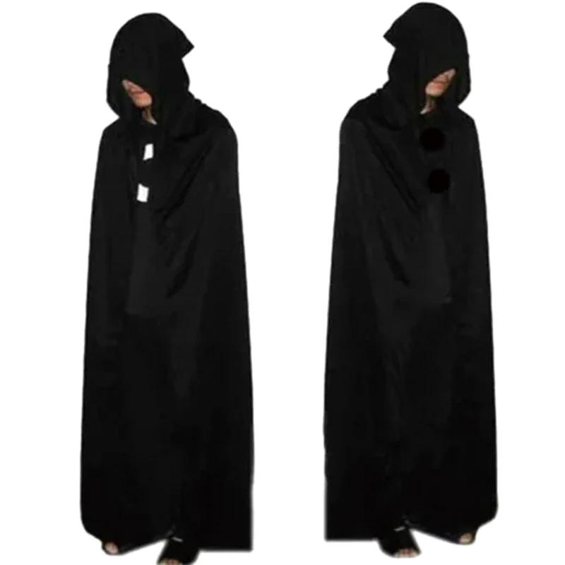 

Autumn New Unisex Halloween Party Cosplay Personality Solid Color Adult Cotton Hooded Cloaks
