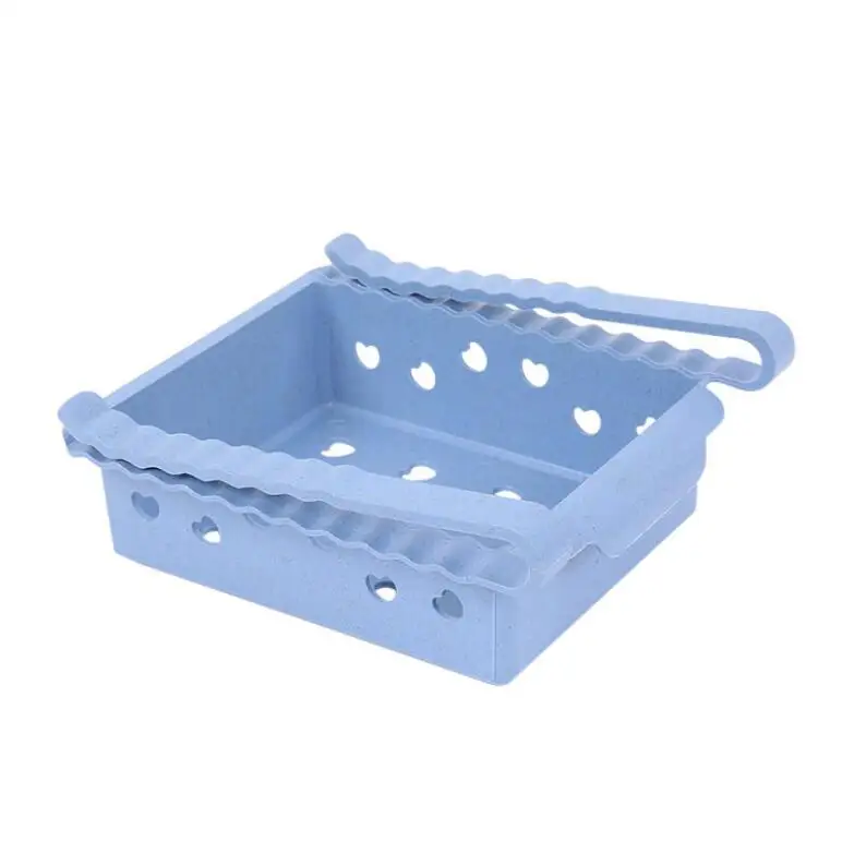 Креативная коробка для хранения холодильника, свежая распорка, стеллаж для хранения, ящик, свежая распорка, сортировка кухонных инструментов, кухонные контейнеры - Цвет: blue
