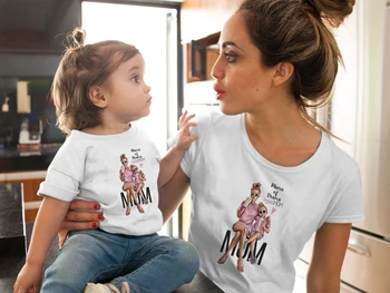 

Female Mom Daughter Summer New Short-sleeve T-shirt Famliy Matching Clothes Girl Costume Kids Boys Casual Tops Fashion