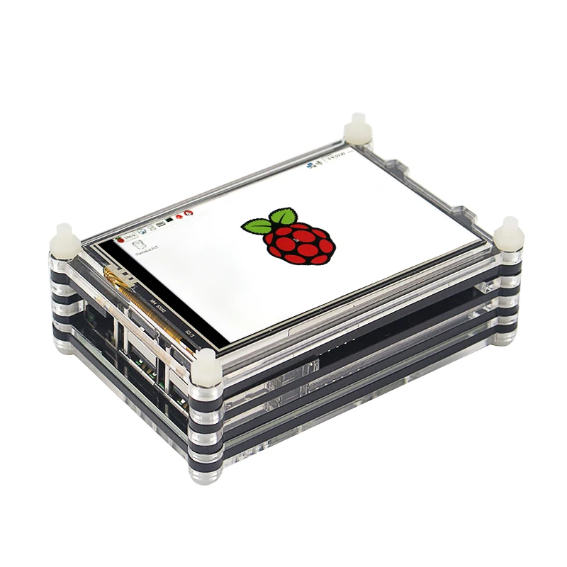 Последнее Raspberry Pi 3 Модель B + 3,5 дюймов TFT сенсорный экран ЖК-дисплей Дисплей с 9 слой акрилового чехол для raspberry Pi 3 B плюс