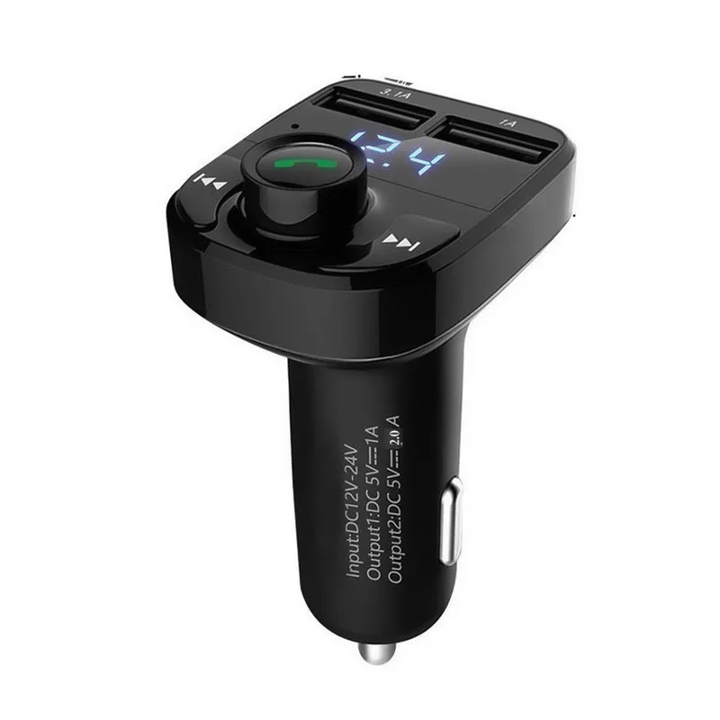 

Handsfree Car Kit Car Audio MP3 Player with 3.1A Quick FM Transmitter Aux Modulator Bluetooth Charge Dual USB Car Charger#275136