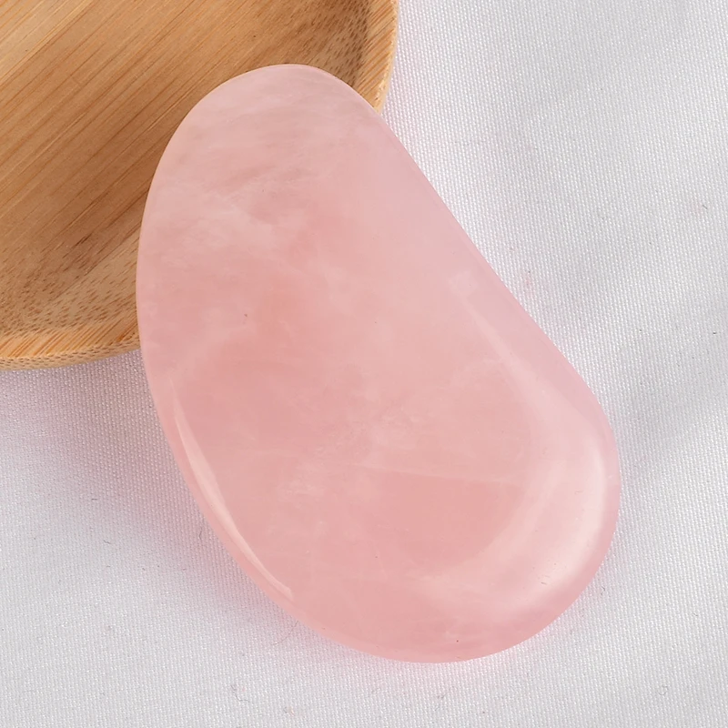 Нефритовый массажер натуральный розовый КВАРЦЕВЫЙ инструмент гуаша для лица акупунктурные камни для спа-массажа задняя пилка для ног