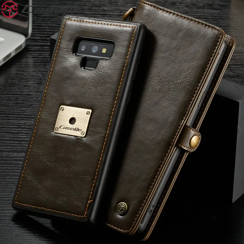 

CaseMe Wallet Case For Samsung Galaxy Note 9 with Wrist Strap Wireless Charging Magnetic 2 in 1 Flip Purse Detachable Phone Case