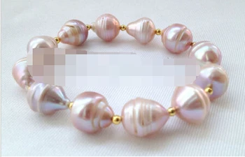 

Free shipping 00988 purple baroque freshwater pearl bracelet