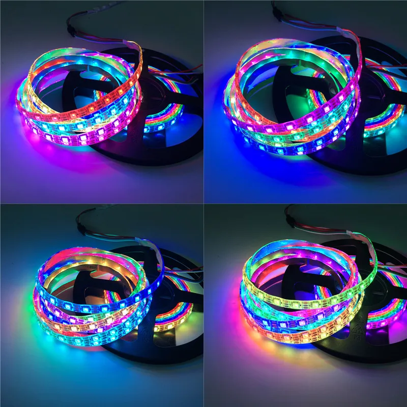 5 в 50 см 1 м 2 м 3 м USB WS2812B светодиодный пиксельный светильник SMD 5050 RGB Рождественская настольная декоративная лампа для телевизора фоновый светильник ing