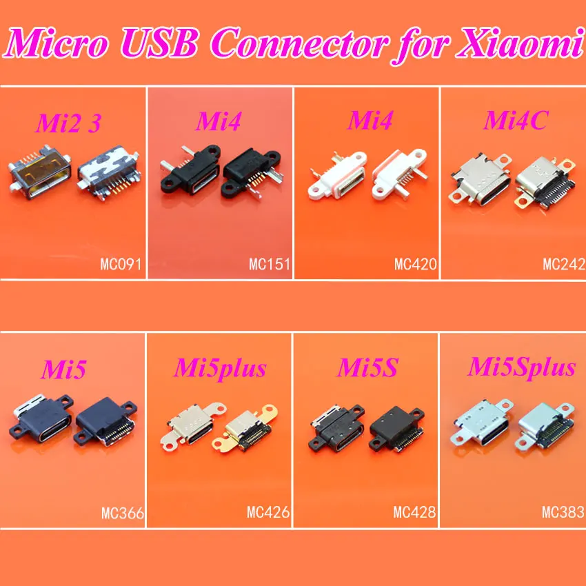 

1PCS Mini micro USB connector jack socket charging port Replacement Parts for Xiaomi Mi2 3 Mi4C Mi4 Mi 5 5plus 5S 5Splus phone