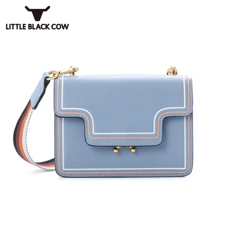

Fashion Blue White Sling Bag Small Square Bag Women Lock Messenger Summer Crossbody Color Shoulder Strap Bags Schoudertas Dames