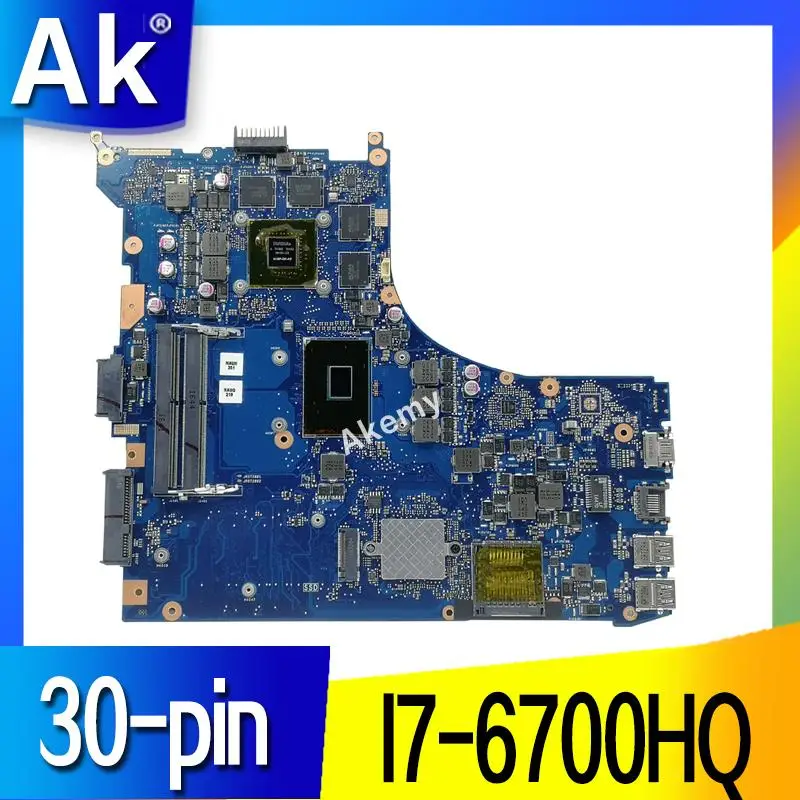 

AK ROG GL552VW Laptop motherboard for ASUS GL552VW GL552VX GL552V Test original mainboard I7-6700HQ GTX960M 30-pin