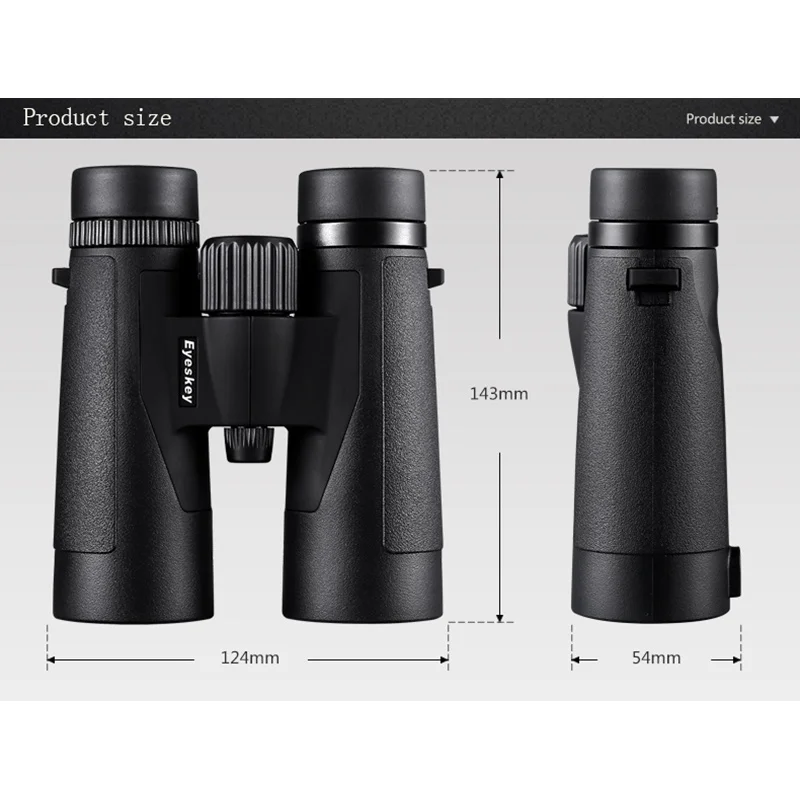 Многоцветный мощный бинокль Eyeskey HD 10x42 с призменным телескопом Bak4