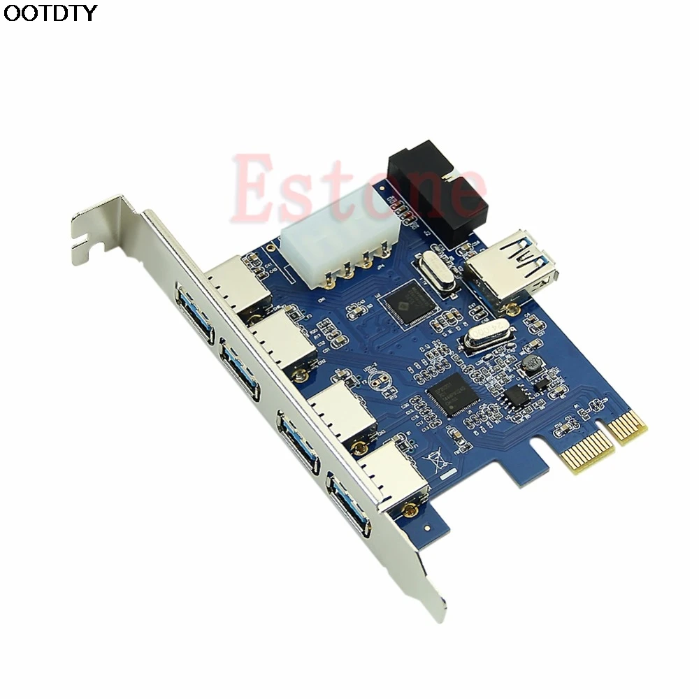 5 Порты PCI-E карта PCI Express USB 3,0+ 19 Pin разъем 4 Pin адаптер для Win