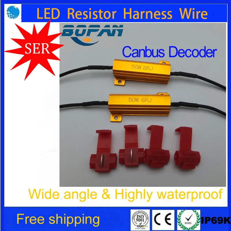 

car-styling P21W Car LED DRL Fog Turn Singal Load Resistor for Fix LED Bulb Fast Hyper Flash Turn Signal Hot Selling 50W 6Ohm