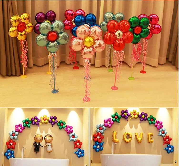 

50pcs/lot Flower Foil Balloons Wedding Party Balloon Inflatable Air Baloon Marriage Party Decoration Balao Kids Toys