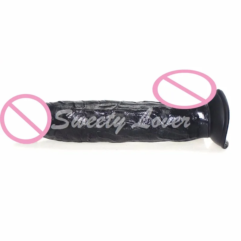 2014-New-Giant-Black-Dildo-Brand-New-TPR-Realistic-34cm-long-7cm-Thick-Big-Female-Masturbation-Dildo-Adult-Sex-Toys-for-Women (6)-1