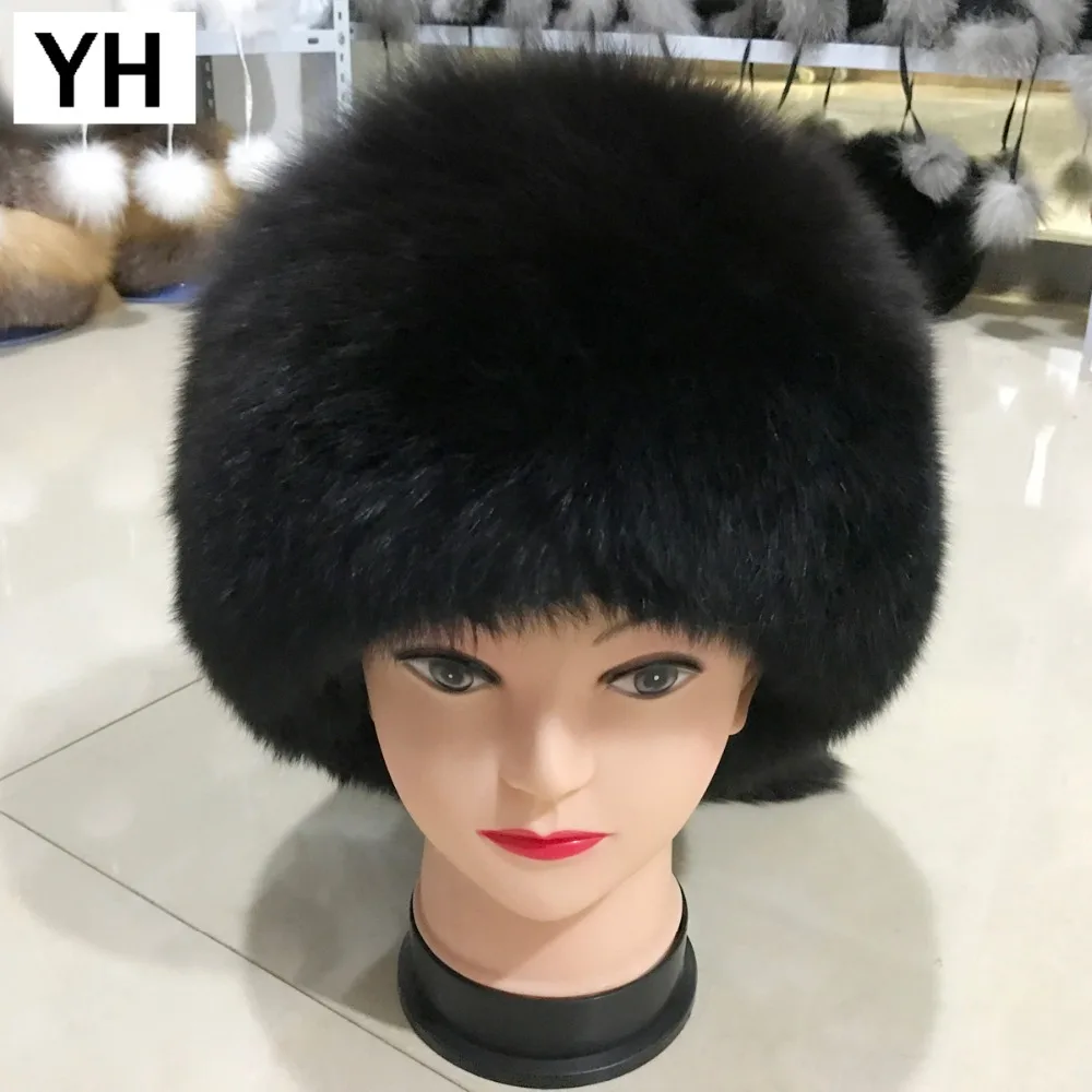 2021 Новый Poppular из натурального меха лисы зимняя шапка для женщин Регулируемый