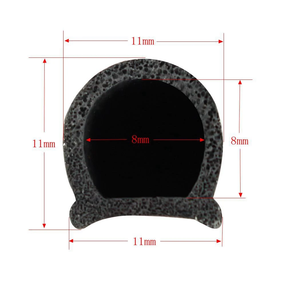 8 метров маленький D Тип Автомобильный Дверной уплотнитель звукоизоляция для автомобиля D форма 3 м прокладка уплотнения двери авто резиновые уплотнения