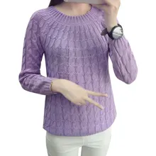 2017 Autumn New Fashion Sweet Women s Sweater Long Sleeve Casual Pullovers Solid Elegant Tops 6