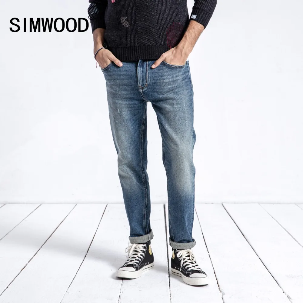 Мужские джинсы SIMWOOD брендовые облегающие джинсовые брюки уличная одежда 180335