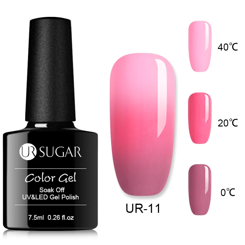 Ur Sugar, 7,5 мл, голографический, меняющий цвет, Гель-лак для ногтей, блеск, Термальный, отмачиваемый, УФ Гель-лак, лак для ногтей - Цвет: 3 Colors UR-11
