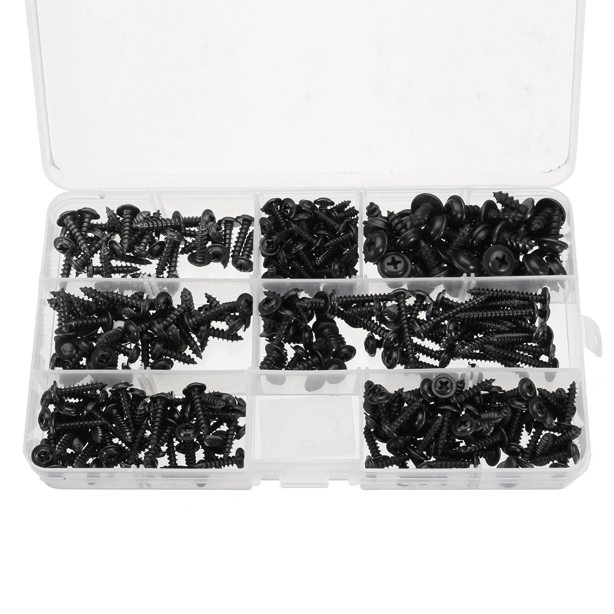 340 шт нержавеющая сталь Ассорти саморезы коробка с винтами комплект № 4 6 8 10 черный высокая прочность