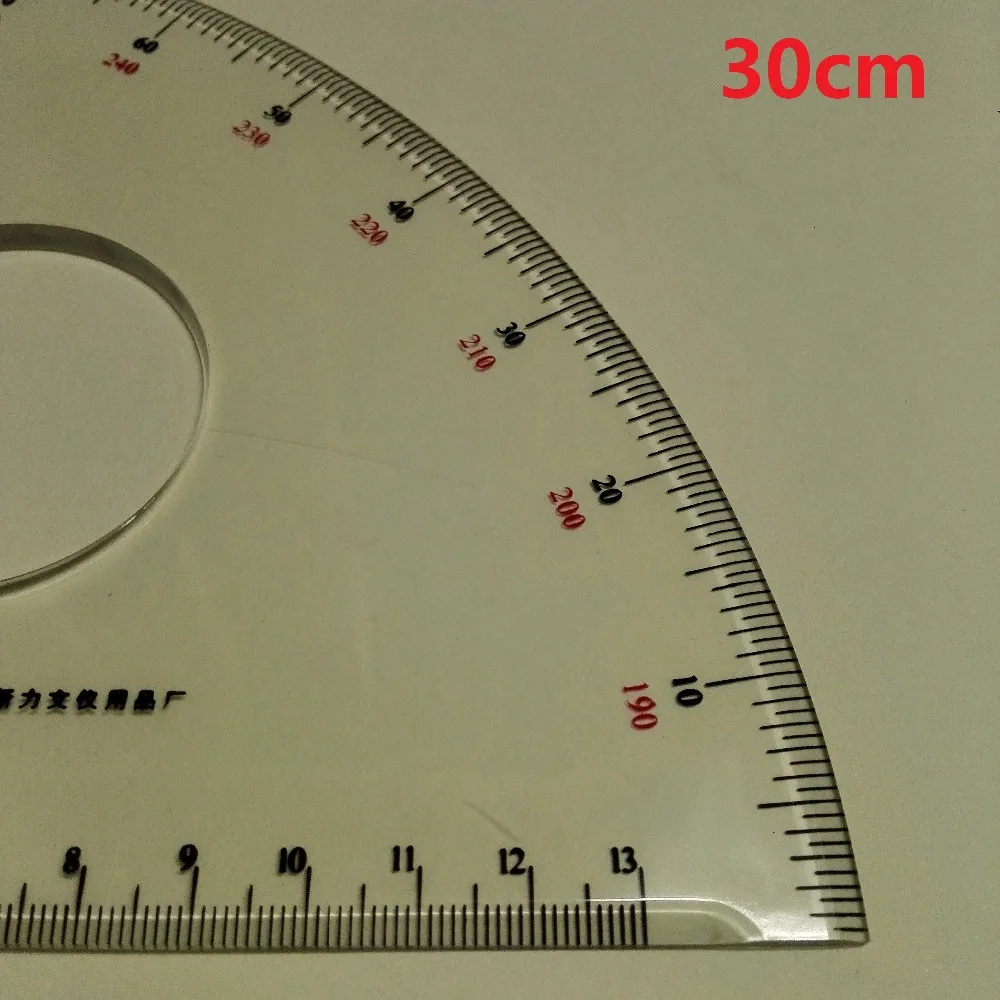 15/20/25/30 см(Диаметр) транспортир Пластик полу круглая линейка Профессиональный полукруг 180 goniasmometer прозрачная линейка