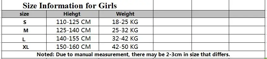 girl size