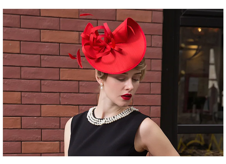 Fedora das Senhoras Formal do Casamento Fascinators Vermelho Pillbox Chapéu Kentucky Derby Chapéus Mulheres Verão Partido Fedora Chapeu Feminino B-8230 8 Fascinators Vermelho Fedora das Senhoras Formal Do