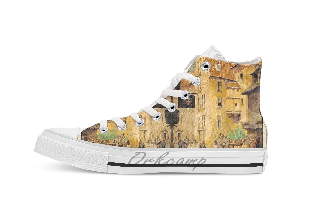 

Dordogne France French city tour travel poster Unisex High Top Canvas flat Casual Custom shoes Drop Shipping