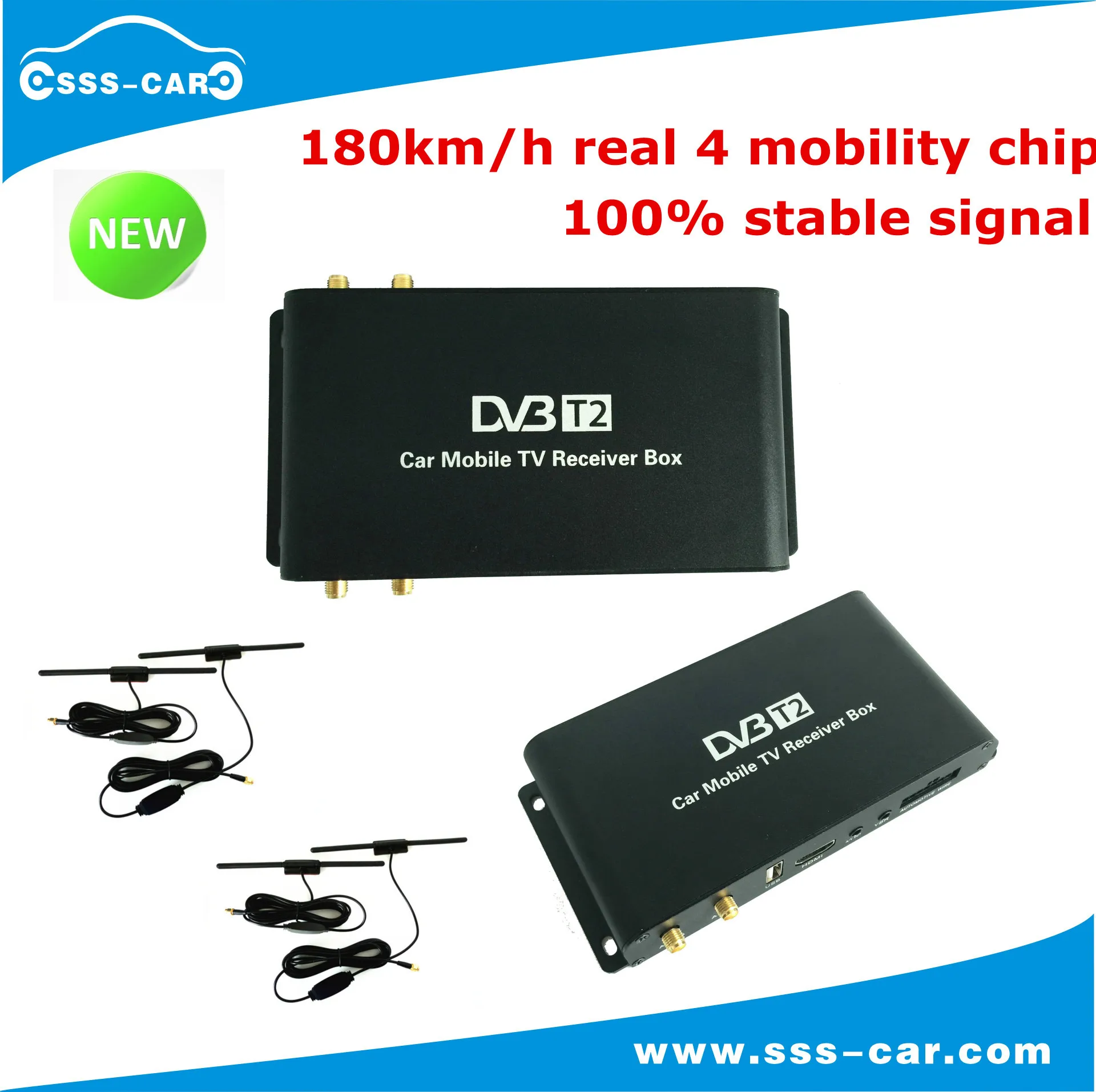DVB-T2 автомобиля 4 Телевизионные антенны чип мобильности 180-200 км/ч DVB T2
