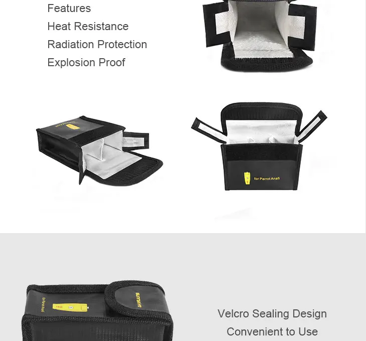 Sunnylife LiPo Safety Bag Battery Protective Case for Parrot Anafi Drone Batteries Explosion-proof Storage Bag (7)