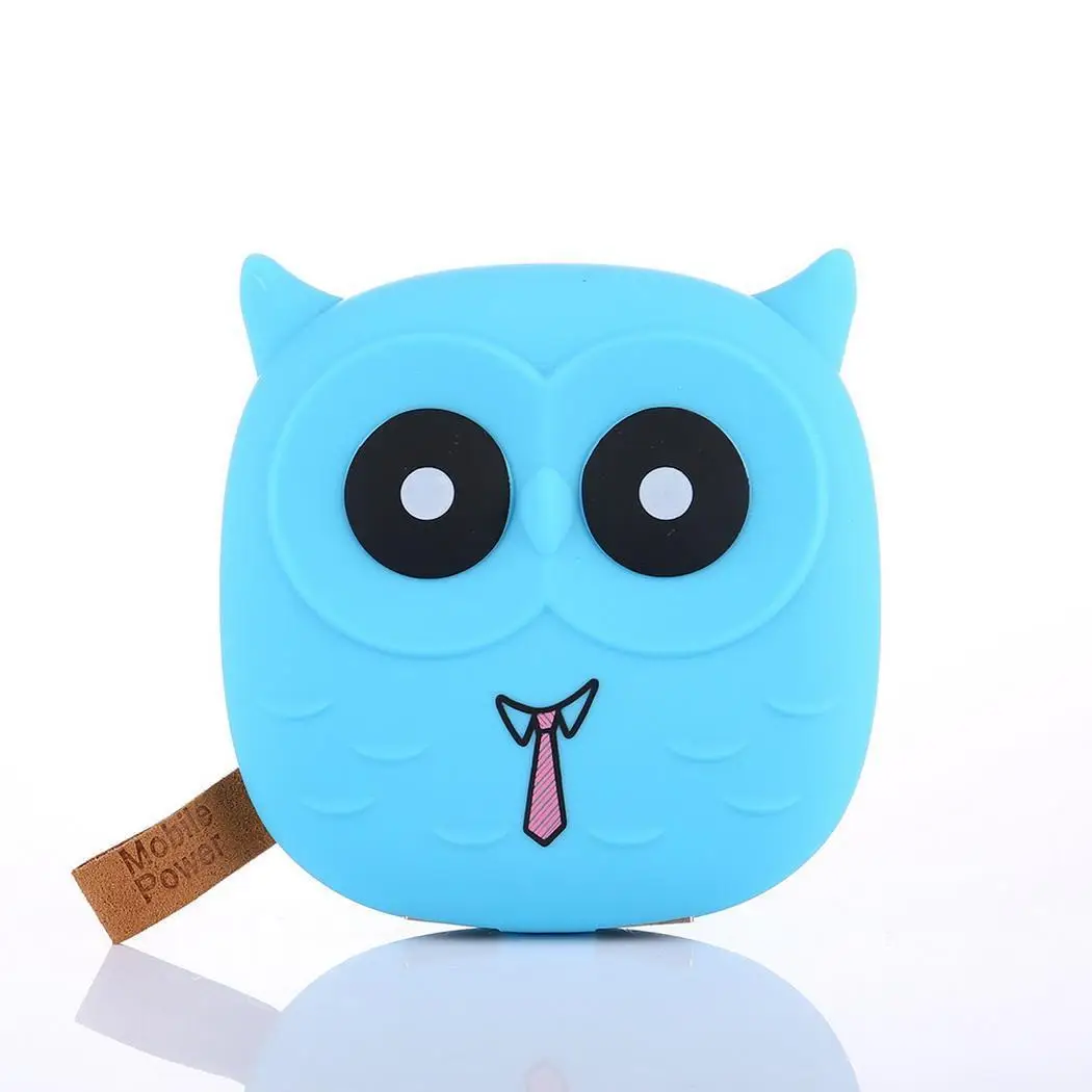 Cute Owl Mobile Power Bank Charger 8000mah Powerbank External Battery Dual Usb For Cellphone Poverbank - Цвет: Blue