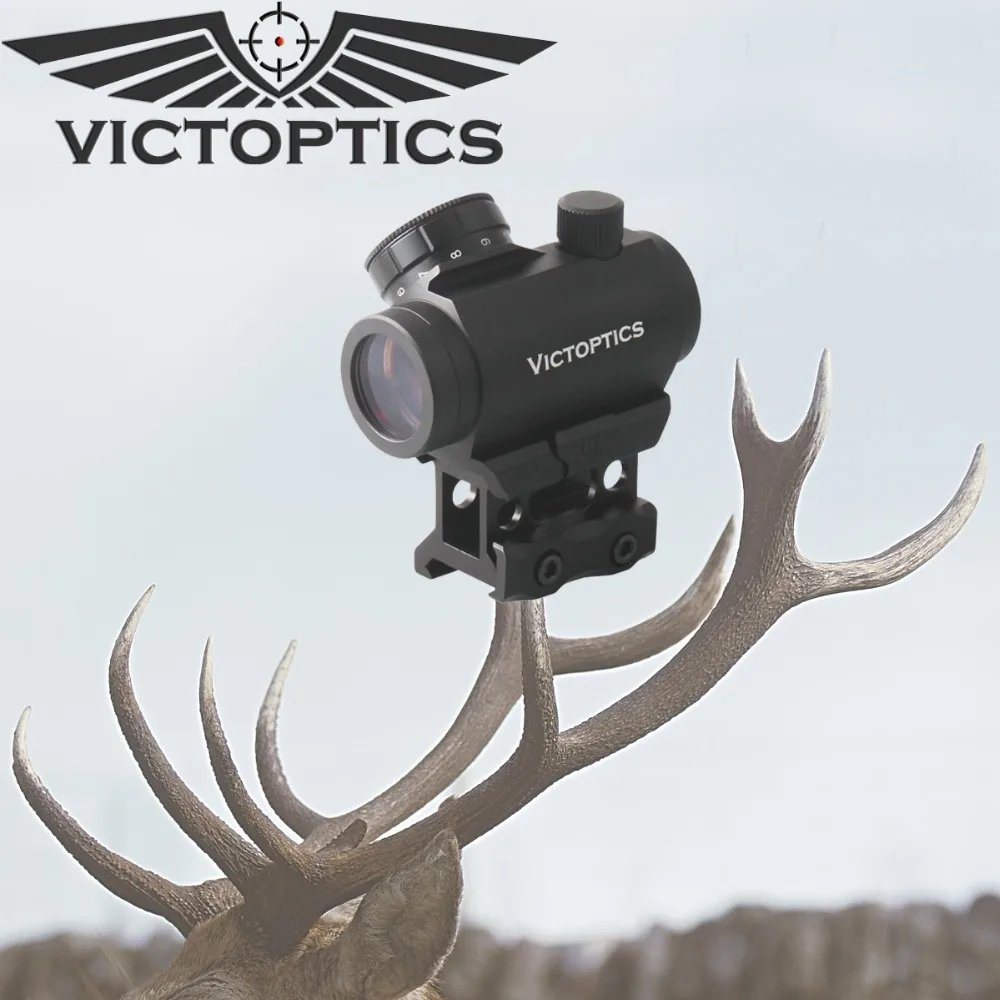 VictOptics 1x22 дешевый Красный точечный прицел с подъемником Пикатинни 21 мм Крепление 11 уровней интенсивность точки Охота страйкбол