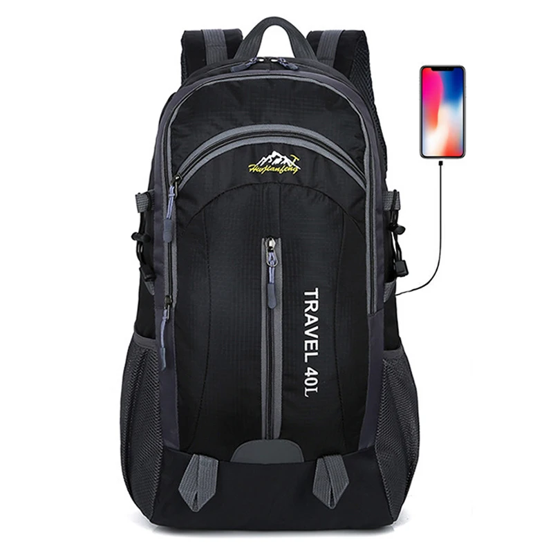  40L Waterproof travel Hiking Backpacks for Men Male Unisex Sport Bag Pack USB Outdoor Mountaineerin - 32921823042