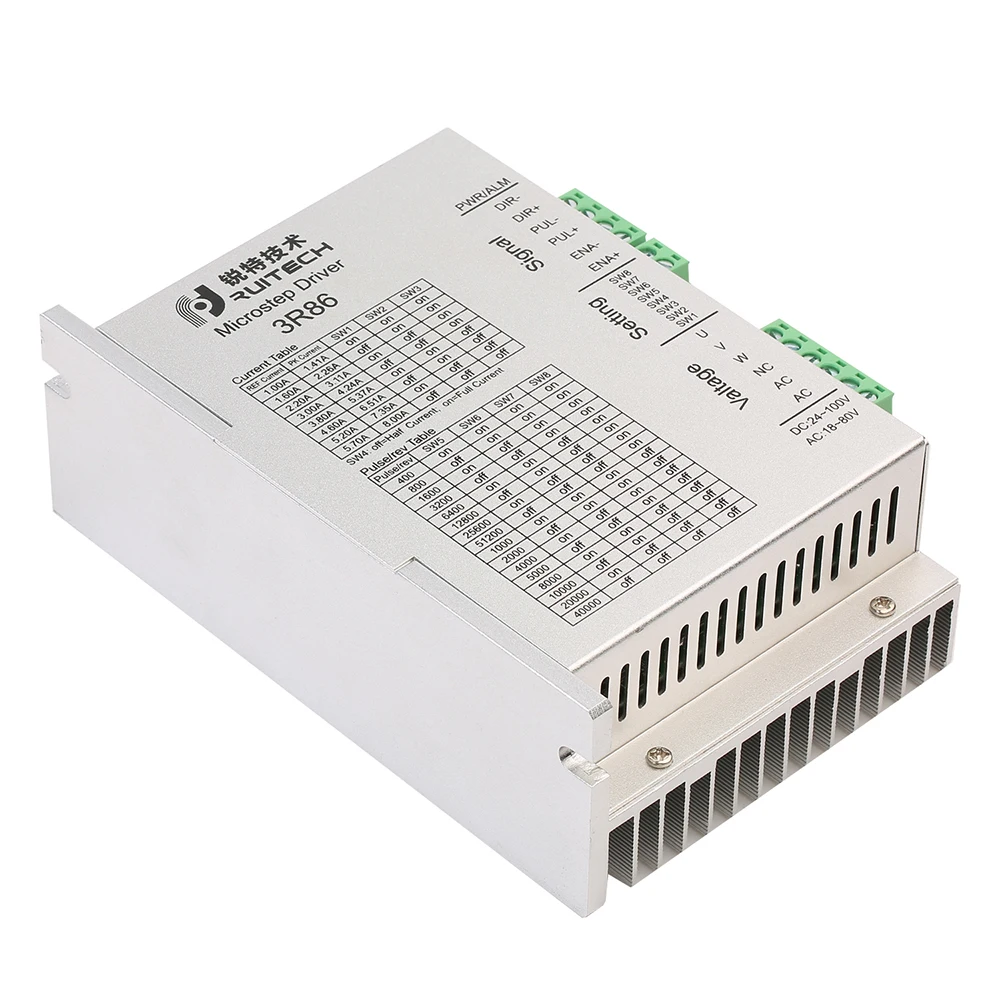 3 фазный драйвер шагового двигателя Rtelligent Nema 34 18 80VAC 24 100VDC контроллер драйвера для