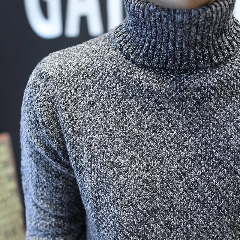 Autumn and Winter Turtleneck Sweater Male Trend Slim Turn Down Collar Sweater Comfortable Teenage Thickening Basic 1 Autumn and Winter Turtleneck Sweater Male Trend Slim Turn Down Collar Sweater Comfortable Teenage Thickening Basic 4