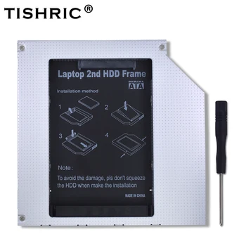 

TISHRIC Aluminum Universal BayIDE to SATA 3.0 2nd HDD Caddy 9.5mm 2.5"SSD Case HDD Enclosure For Laptop ODD CD DVD ROM Optical