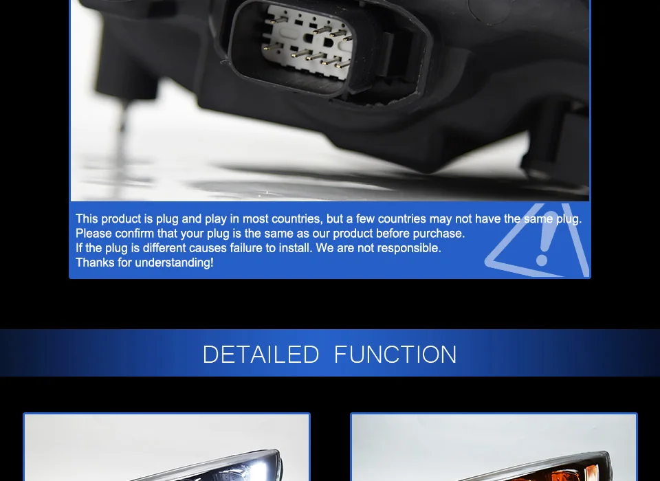 AKD автомобильный Стайлинг для Ford Focus фары фокус 5 светодиодный фонарь динамический сигнал светодиодный Drl Hid Bi Xenon авто аксессуары