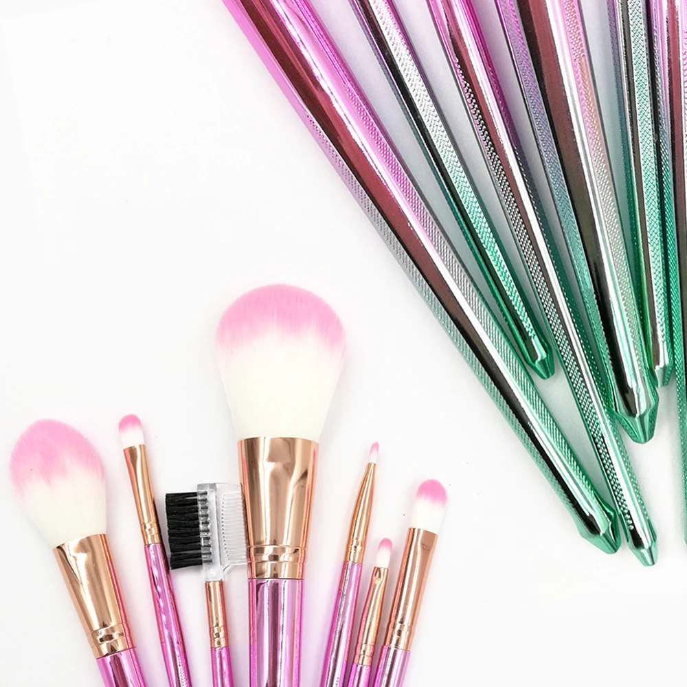 Brand 7PCS Mermaid Makeup Brushes Set Eyeshadow Eyebrow Eyeliner Blush Contour Foundation Lip Cosmetic Beauty Make Up Brush Kits (5)