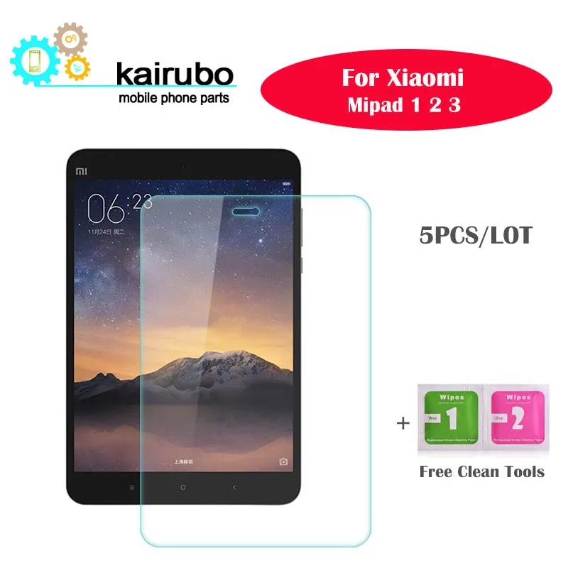 5PCS Tempered Glass Screen Protector For Xiaomi Mipad 1 2 3 / Mi Pad 2