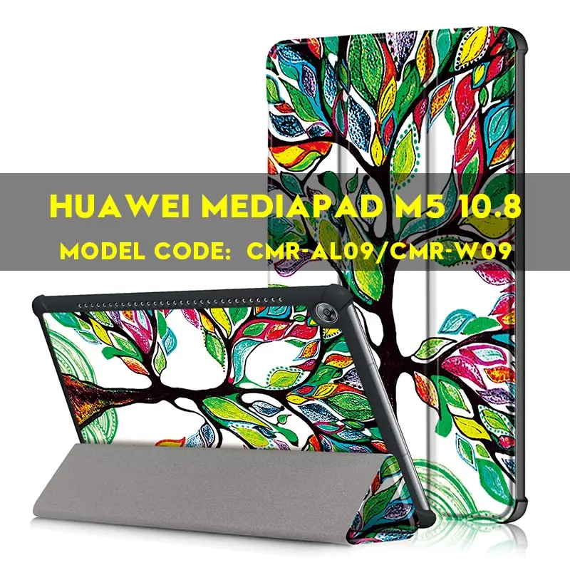 AIEACH чехол для huawei MediaPad M5 10,8 CRM-AL09 CRM-W09 из искусственной кожи смарт-чехол с откидной крышкой держателем для huawei MediaPad M5 8,4 чехол - Цвет: M5 10.8 Big tree