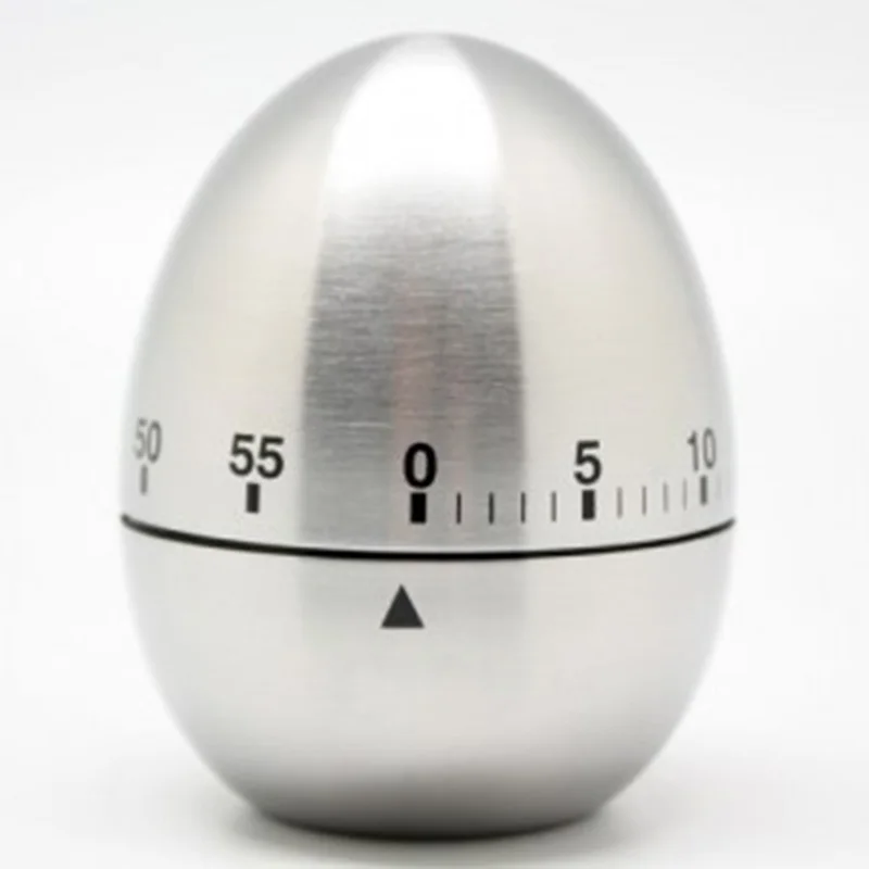 Keythemelife Timer Alarm Mechanical New egg shaped Kitchen Cooking 60 Minutes Stainless Steel DA