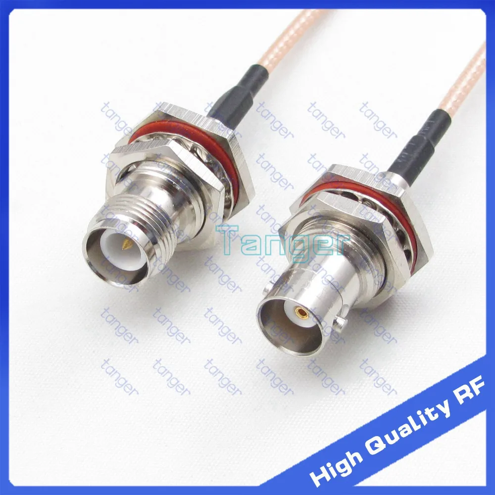 

RP-TNC female connector to BNC female jack front with nut with 20cm 8inch RG316 RF Coaxial Pigtail Low Loss cable High Quality
