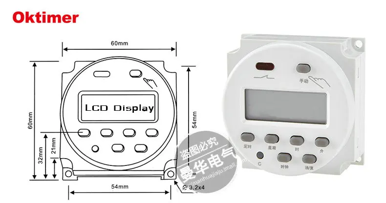 OKtimer CN101A 220 В 110 В 24 в 12 В цифровой ЖК-таймер питания программируемый Реле времени 16А таймер