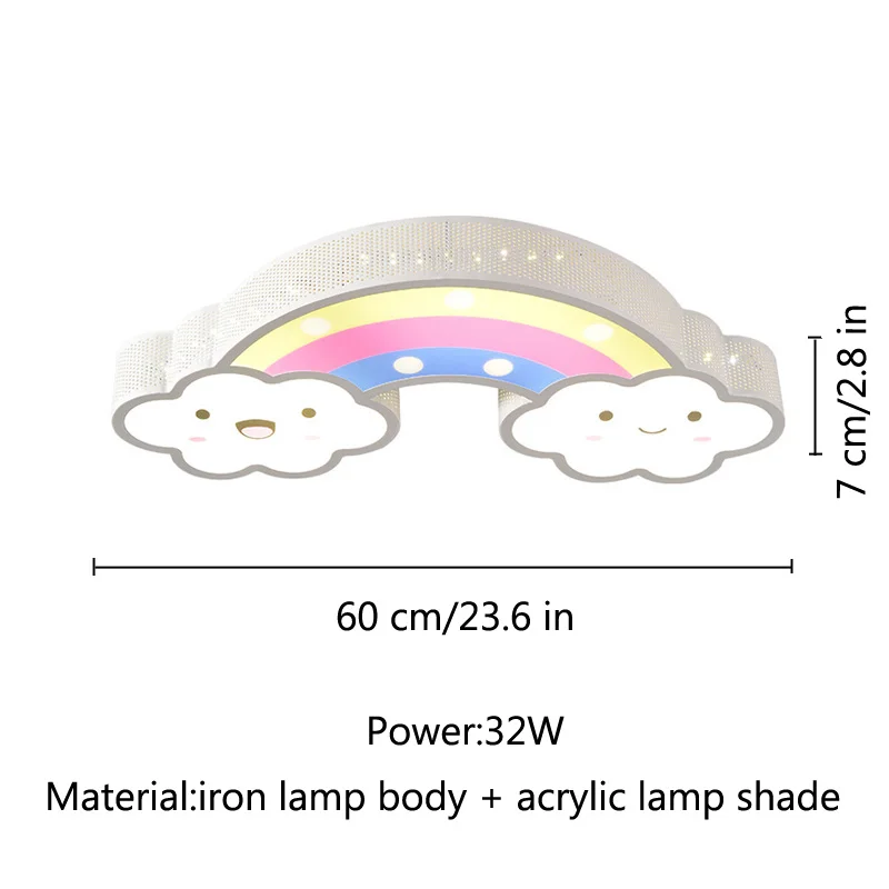 Детский для малышей, для детей, для детей, для кровати, для спальни, Ночной светильник, ing Iron, милая улыбка, облако, радуга, светодиодный потолочный светильник, светильник - Цвет корпуса: Rainbow
