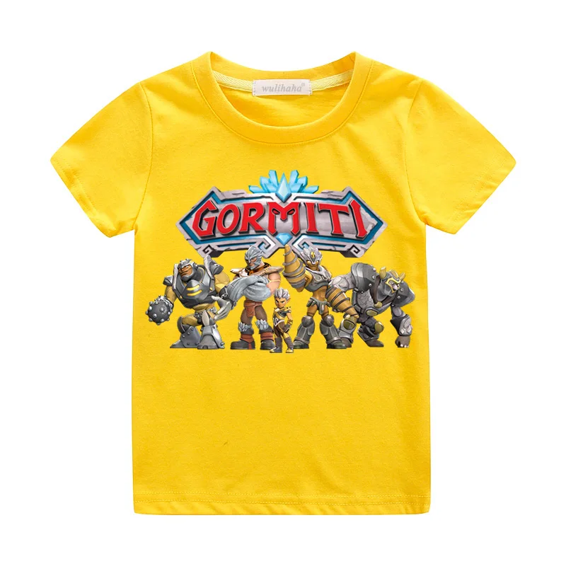 Летние футболки Gormiti для мальчиков детские футболки с принтом игр Белые Повседневные футболки с короткими рукавами для девочек, костюм, рубашка, ZA007