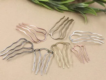 

Blank Hair Comb Bride Hair Accessories 4 Teeth Wedding Hair Jewelry Party Brass Metal HairComb Findings 45*26mm 65*35mm 87*49mm