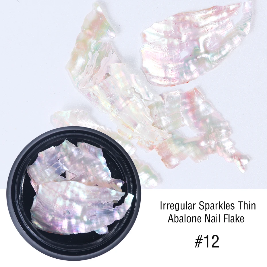 1 Box 3D Nail Sequins Colorful Abalone Shell Marble Irregular Nail Art Broken Slice Glitter Flake DIY Manicure Holographic LA791 (18)