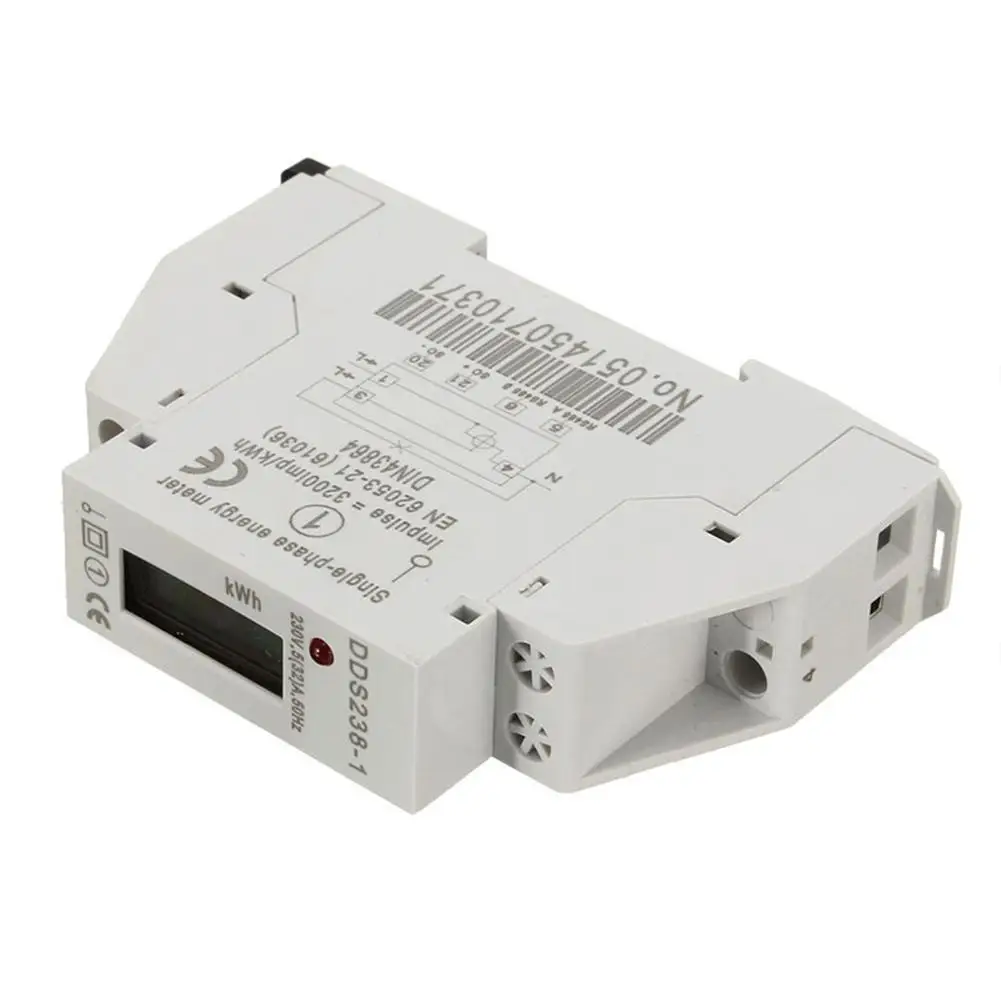 

DDS238-1 5(32)A 230V 50HZ/60Hz Single Phase Rail-Type Electronic Type Mini Electric Energy Meter Counter LCD Display