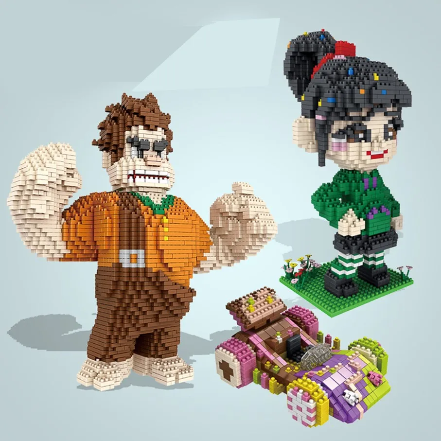 Najtaniej Cartoon rozwal to, ralph figurki złożyć Model klocki Model edukacyjny cegły zabawki dla dzieci prezenty