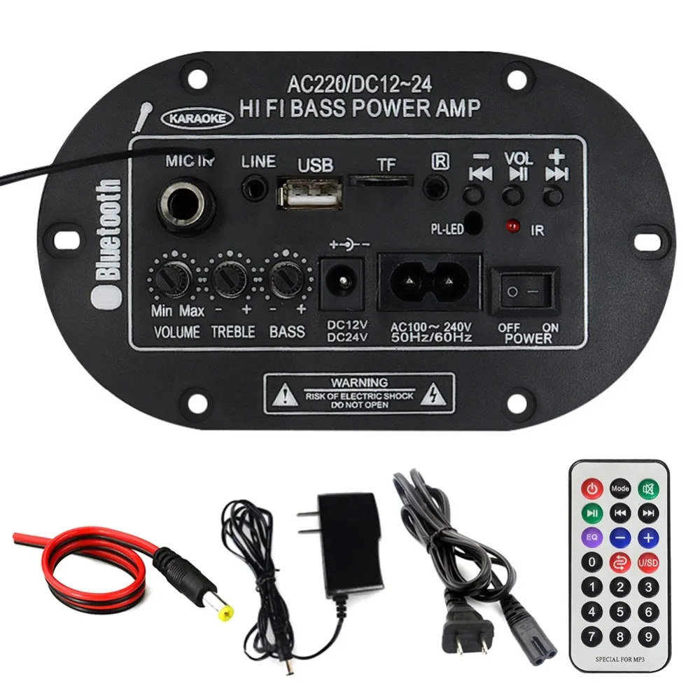 

30W Amplifier Board Audio bluetooth Amplificador USB DAC FM Radio TF Player Subwoofer DIY Amplifiers For MotorcycleCar Amplifier